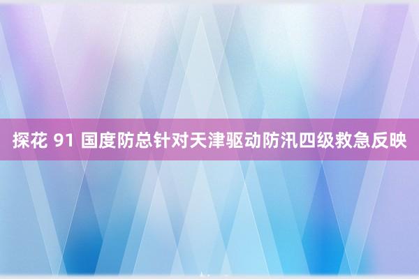 探花 91 国度防总针对天津驱动防汛四级救急反映